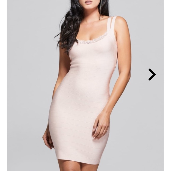 guess pink bandage dress